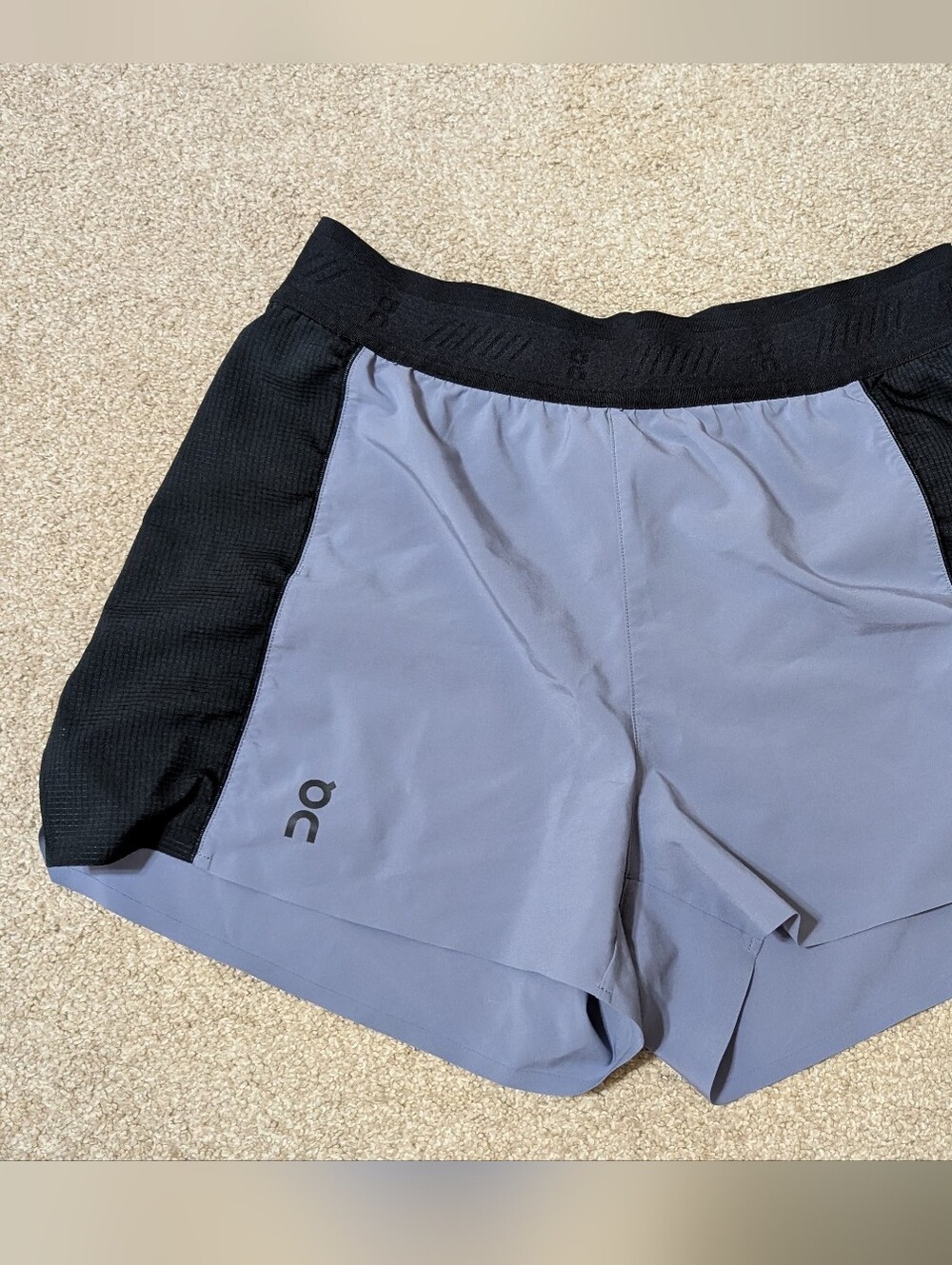 On Running Women's Active Shorts in Gray with Black Waistband